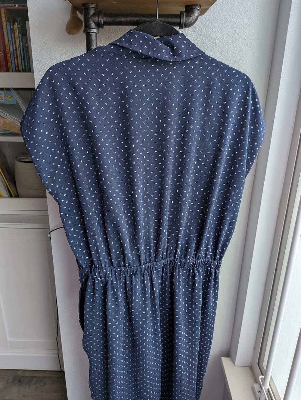 J. Crew Navy Blue Geometric Dot V-Neck Jumpsuit H6250 SP18 Size 6